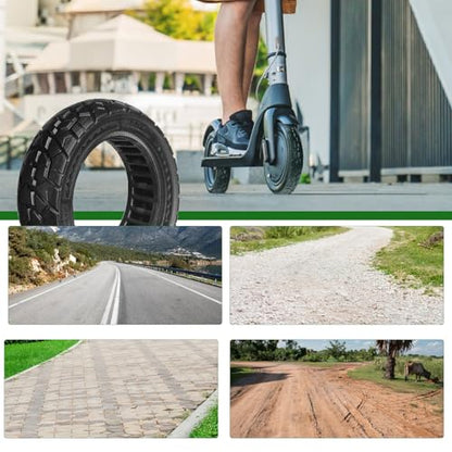 2 Pack 9.5 x 2.50 Off-road Solid Tire, 9.5x2.5-6.1 Tires Replacement | 9.5 inch Scooter Tubeless Solid Tire, for NIU KQi3 Pro/Max/Electric Scooter [Puncture-Proof] [Anti-Skid] [Wear-Resistant] - color: 2 Pack