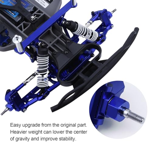 Hobbypark Anodized Aluminum Hex Wheel Hubs Pins and M4 Flanged Lock Nuts Washers Set for Traxxas Slash 2WD 1/10 Upgrade Parts Replace 1654 3654 (Navy Blue) - color: Navy Blue