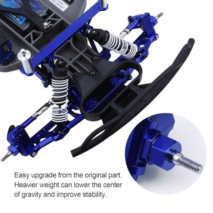Hobbypark Anodized Aluminum Hex Wheel Hubs Pins and M4 Flanged Lock Nuts Washers Set for Traxxas Slash 2WD 1/10 Upgrade Parts Replace 1654 3654 (Navy Blue) - color: Navy Blue
