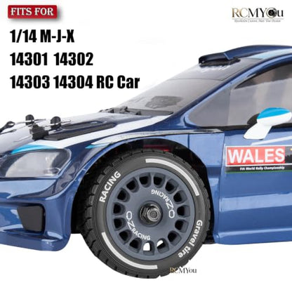 RC Highway Wheels and Tires Set w/Plastic Wheels Rim for 1/14 M-J-X14301 14302 14303 14304 RC Car,RC Tire Highway Tires Soft Tire,(4PCS) RC Vehicle Wheel,Scale On/Off Road Wheel,Titanium - color: Titanium(rc Wheels Tires)