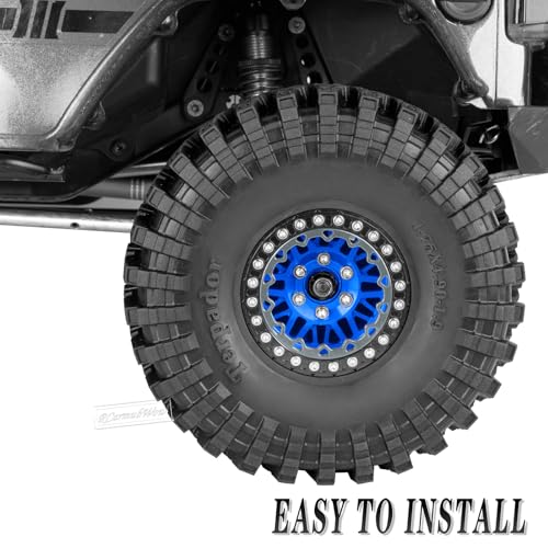 RC 1.9" Beadlock Wheels 1.9 Beadlock Rims for 1/10 SCX10 90046 AX103007 TRX4 TRX6 Gen7 8 D90 VS4-10 MST CFX RC Crawler,Alloy Aluminium 1.9 rc Wheels 1.9 rc Rims w/Wheels Ring,Navy Blue - color: Navy Blue(4pcs)