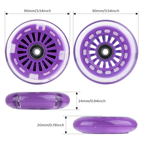 90mm Wiggle Car Polyurethane Replacement Wheels Set Upgrades for PlasmaCar Ride-on Toys Wiggle Car Replacement Wheels, 4-Pack (Purple) - color: Purple