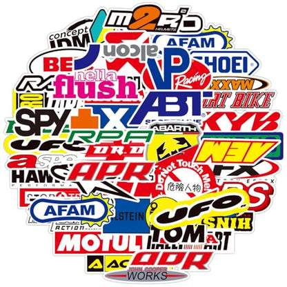 100 pcs/Pack Fashion Motocross Motorcycles Dirt Bike Supercross Stickers No Repetition Sticker Vinyl Cool Skateboard Guitar Travel Case Sticker Water Bottle Laptop Luggage Bicycle Stickers