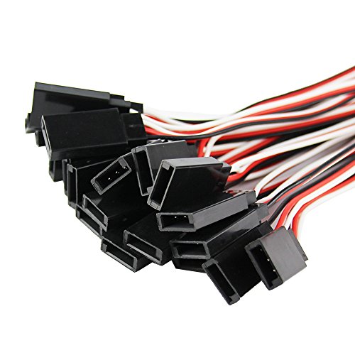 20pcs 7.87inch 20cm 200mm Male to Female JR Plug Servo Extension Lead Wire Cable for RC Quadcopter Airplane