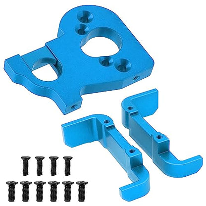 Metal Motor Mount Holder & Battery Mount Support Compatible with Wltoys 144001 144002 124016 124017 124019 124018 RC Car (Blue) - color: Blue