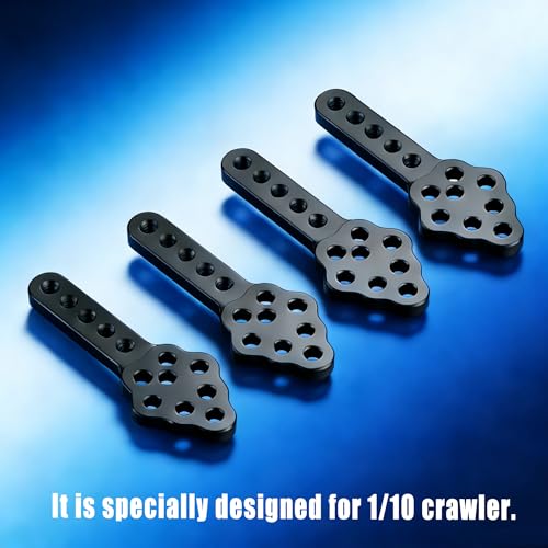 1 10 rc Crawler Long Travel Shocks Shock Keys mounts Mount Extension Key Adjustable axial Car Model Accessories Tower car adapters Rock Extender Relocation Stand (Black)