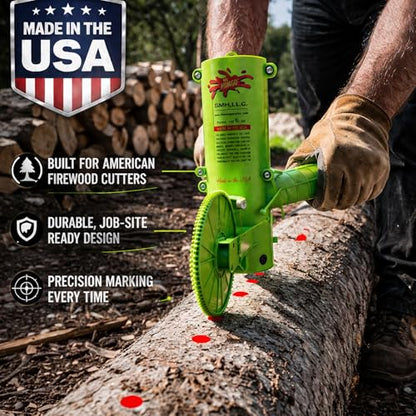 The Mingo Marker 24 inch Firewood Marking Wheel -Chainsaw Firewood Measuring Tool Marking 6,12, and 24 inches - Measuring Marker - Mingo Marker Firewood Cutting Tools - Firewood Logging Tools - size: 6-12-24 inch