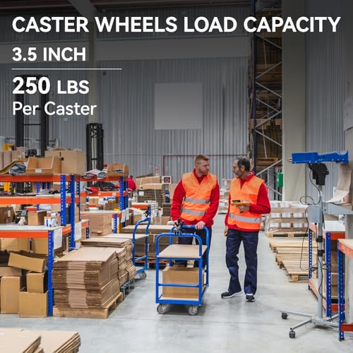 3.5'' Caster Wheels, ASOMWLS Industrial Rubber Casters Set of 4 with Load 1000lbs Capacity, Non Marking Replacement Wheels for Cart Dolly Trolley (4 Wheel) - style: 3.5 inch Wheel