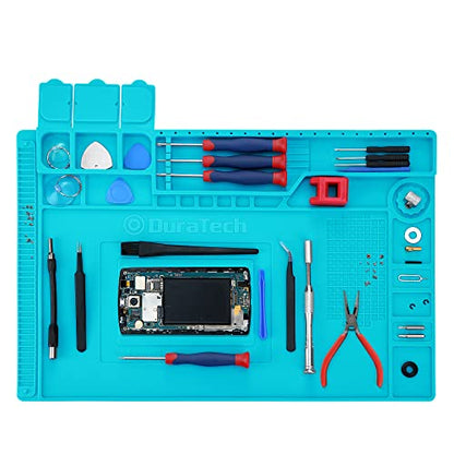 Heat Insulation Silicone Repair Mat | Heat Resistant 932°F, Tools and Parts Organizer, Magnetic Work Pad for Watch, Phone, Ipad, Laptop Repair, Soldering Iron