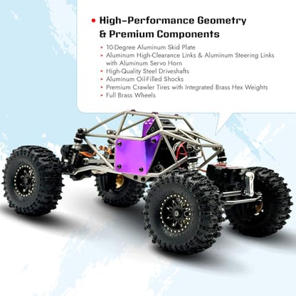 furitek Limited Edition Titan Buggy 18 – RTR Titanium Purple Edition w/Active Pro 4WS & Micro Tesla DigiBoard - Remote Control Car RC Cars for Adults (Purple) - color: Purple