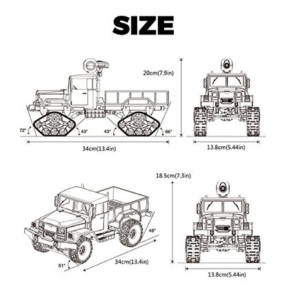 LONGET RC Hobby Toys Military Truck 4WD 2.4Ghz All Terrain Vehicle Off-Road Sport Cars Gifts for Kids and Adults