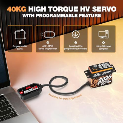 AGFRC 40KG High-Torque RC Servo Motor - Year for the Horse, Waterproof Brushless Digital Standard Servo for 1/10 RC Cars (A73BHLW V2 2026 Special Edition) - style: A73BHLW V2 2026 Special Edition