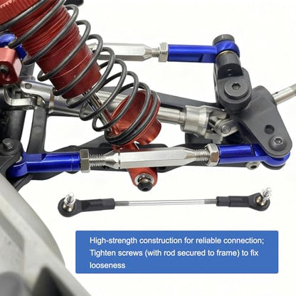 MECCANIXITY 4Pcs Adjustable Turnbuckles Camber Link, 129-139mm Turnbuckle Rod Steering Servo Linkage with M3 Ball Head Rod Ends for RC Car Replace Parts - size: 129-139mm