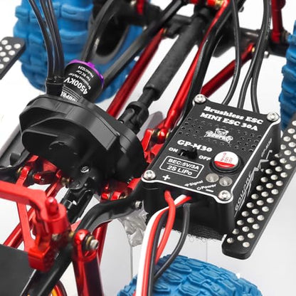 GOUPRC 1224 4500KV Brushless Outrunner Motor with Transmission & Upgrade 30A Brushless Esc for SCX24 RC Crawler Axial 1/24 RC Crawler Buggy Truck - style: Black Transmission