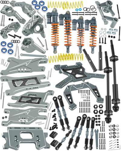 RC Upgrades Part for 1/10 Slash 2WD,Driveshafts,Shock Absorbers &Suspension Arms &Turnbuckles Links&Caster Blocks &Steering Block &Stub Axle Carriers &Shock Towers &Bulkhead,Titanium - color: Titanium(2wd)