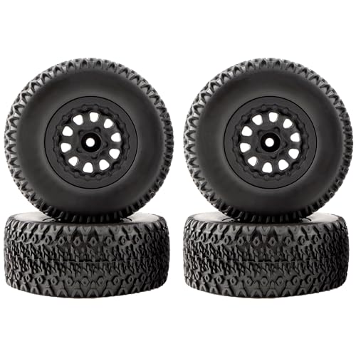 4-Pack 1:10 RC Rubber Car Tires On Road Tyres 12mm Hex Plastic Wheels Rims for Racing TT01 TT02 XV01 TA06 PTG2 94111 94188 94108 9125 X07 RC Cars