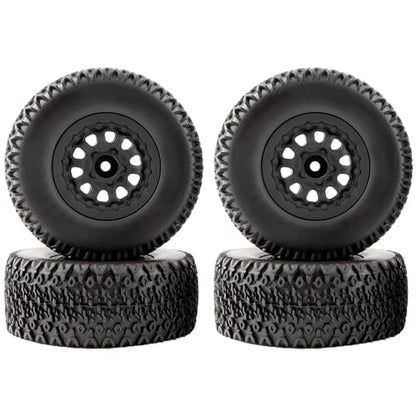 4-Pack 1:10 RC Rubber Car Tires On Road Tyres 12mm Hex Plastic Wheels Rims for Racing TT01 TT02 XV01 TA06 PTG2 94111 94188 94108 9125 X07 RC Cars