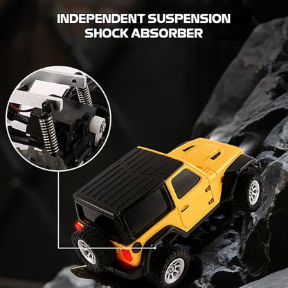 ARRIS 1:36 Mini RC Crawler, 4WD Off-Road RC Car with 2.4G Remote, Battery & Lights RTR for Adults Hobby Gifts (Blue) - color: Blue