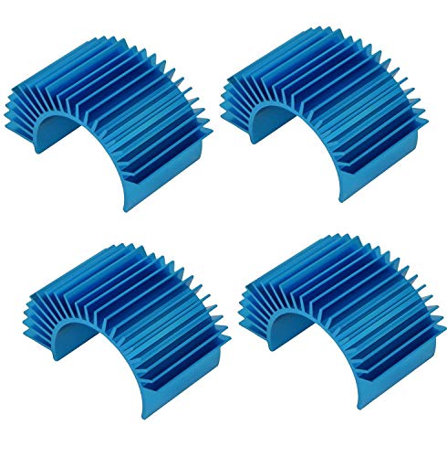 4 Pack Vgoohobby Aluminum Electric Engine Motor Heatsink Cooling Heat Sink Fins for 550 540 3650 Size Brushed Brushless Motors RC Car Truck,Blue