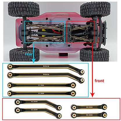 Higher Extra Clearance RC Links Linkage Set for 1/24th Axial SCX24 Deadbolt AXI90018 AXI00004 RC Crawler Car Upgrades Parts (Black) - color: Black