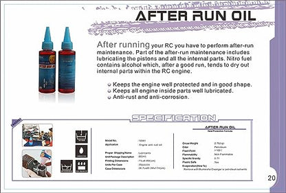 After Run Oil for RC Car Nitro Engine Oil Lubrication