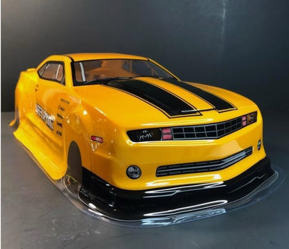 Preprinted PVC Body Shell for 1/10 On Road Racing Drift Car, No Cut, 1:10 Scale (Chevrolet Camaro, Yellow) - style: Chevrolet Camaro, Yellow