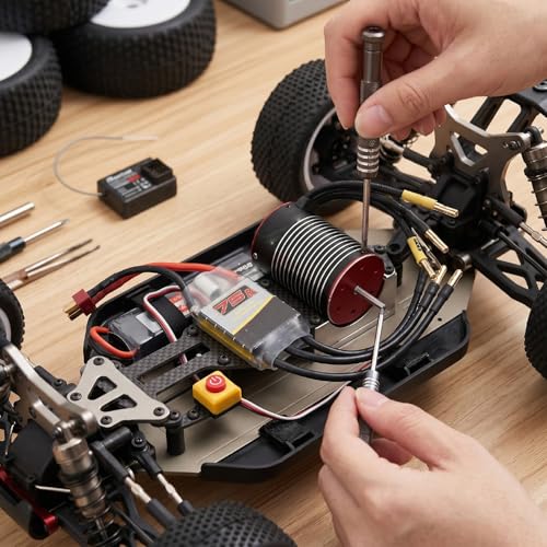 Diydeg RC Brushless Motor ESC Combo, Water Proof 3650 5200KV Brushless Motor & 75A ESC Combo Set, 3.175mm Shaft Smart Sensorless for 1/10 1/8 RC Car Truck