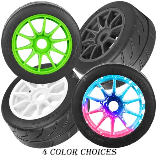 RC Rubber Wheels RC Tires for 1/7 Infraction 6S BLX,1/8 Typhon 6S BLX,Limitless,Highway Wheels Soft Tires Truck Tire Highway Tires,4PCS Black - color: Black(4pcs)