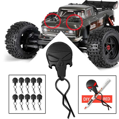 STMU 30pcs Universal RC Car Body Clips w/Pull Tabs R Pins for 1/10 Scale Losi Arrma Axial and All 1/10 Redcat HPI HSP Exceed Truck Buggy Shell Replacement Parts (1:10(30PCS)) - size: 1:10(30PCS)