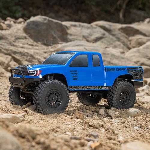 Axial RC Truck 1/24 SCX24 Base Camp 4x4 Rock Crawler Brushed RTR (Everything Needed to Run is Included) - Blue, AXI-1219T2 - color: Blue