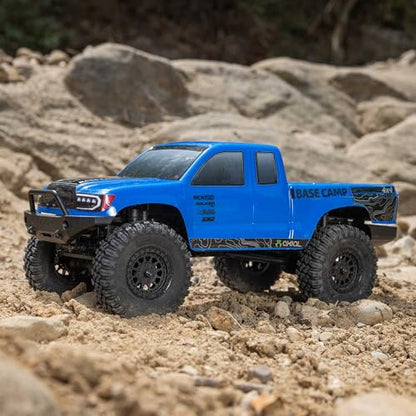 Axial RC Truck 1/24 SCX24 Base Camp 4x4 Rock Crawler Brushed RTR (Everything Needed to Run is Included) - Blue, AXI-1219T2 - color: Blue