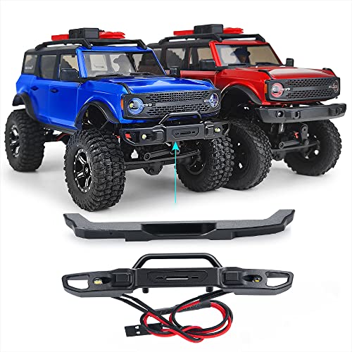 Metal Front & Rear Bumper with Lights, Front and Rear | For 1/24 Axial SCX24 AXI00006 Bronco, RC Crawler Car - color: Front and Rear