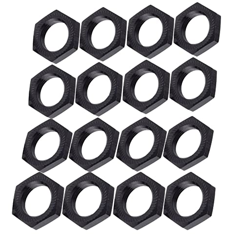 Aluminum 17mm Wheel Nut Thread 1.0mm for 1/7 1/8 RC Model Car ARRMA 6s HSP Redcat Himoto Monster Trucks Off Road Buggy Upgraded Parts 16 pcs/Set (Black) - color: Black