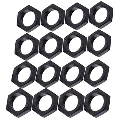 Aluminum 17mm Wheel Nut Thread 1.0mm for 1/7 1/8 RC Model Car ARRMA 6s HSP Redcat Himoto Monster Trucks Off Road Buggy Upgraded Parts 16 pcs/Set (Black) - color: Black
