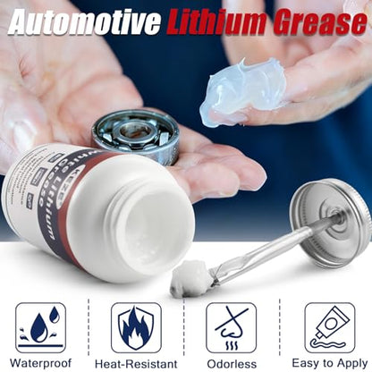 Keze White Lithium Grease Tube Car Door Grease Multi-Purpose Lubricant | Bicycle Grease with Brush Rust Corrosion Waterproof for Hinges, Bearings, Gears, Automotive Parts, Sliding Track,8oz-1 Pack - size: 1 Pack (8oz)