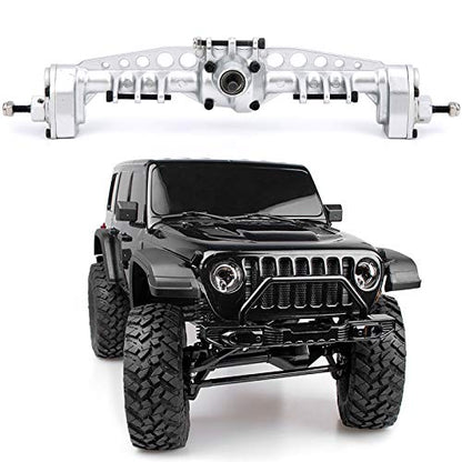 RC Car Metal Rear Portal Axle Assembly for 1/10 SCX10 III RC Crawler Accessories (Silver) - color: Silver