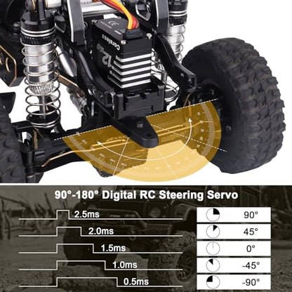HobbyPark Waterproof 12kg High Torque RC Micro Servo Coreless Motor Metal Gear Digital Servo Aluminum Steering Servo for TRX4M TRX4MT 1/18 Crawler & Shift Servo for TRX4 SCX10 1/10 Airplane 180°
