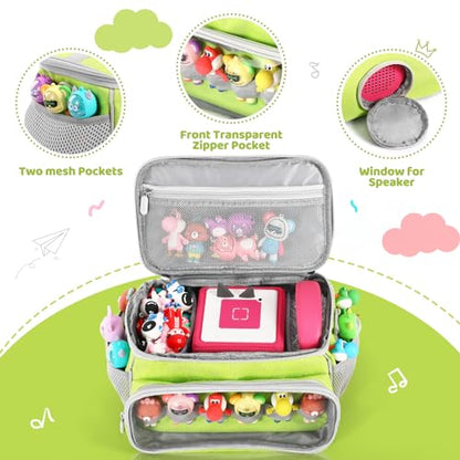 PISOSN Portable Carrying Case Compatible with Toniebox Starter Set and Tonies Figurines, Carrying Bag for Toniebox 2 & Accessories (Green) - color: Green