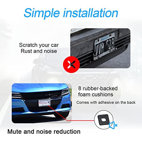YALOK Anti Theft License Plate Screws, M6 Mounting Kit, Black Set 2 | stainless steel hardware, rust-resistant finish, tamper-resistant fasteners, includes nuts and caps, front or rear mounting - color: Slotted-Black Set, size: 8PCS