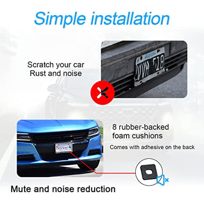 YALOK Anti Theft License Plate Screws, M6 Mounting Kit, Black Set 2 | stainless steel hardware, rust-resistant finish, tamper-resistant fasteners, includes nuts and caps, front or rear mounting - color: Slotted-Black Set, size: 8PCS