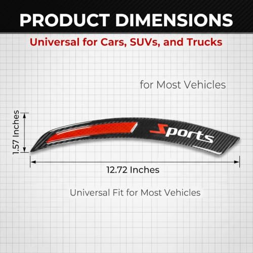 4 PCS Car Wheel Eyebrow Strips, Carbon Fiber Sports Style Fender Flare Protector, Reflective Anti-Collision Fender Edge Trim Stickers, Universal for Most Cars SUVs Trucks (Red) - color: Red