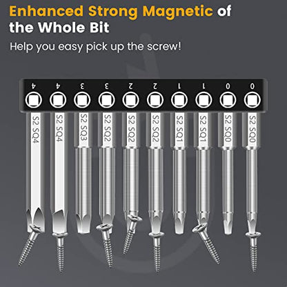 MulWark Robertson Square Allen Wrench Drill Bits Set 10PC Screwdriver Bit Set, 2.3" Long 1/4" Diameter Quick Release Shank Magnetic Square Drive Bit Set for Assembling Furniture - style: 10PC Square Drill Bit Set