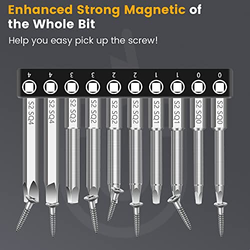 MulWark Robertson Square Allen Wrench Drill Bits Set 10PC Screwdriver Bit Set, 2.3" Long 1/4" Diameter Quick Release Shank Magnetic Square Drive Bit Set for Assembling Furniture - style: 10PC Square Drill Bit Set