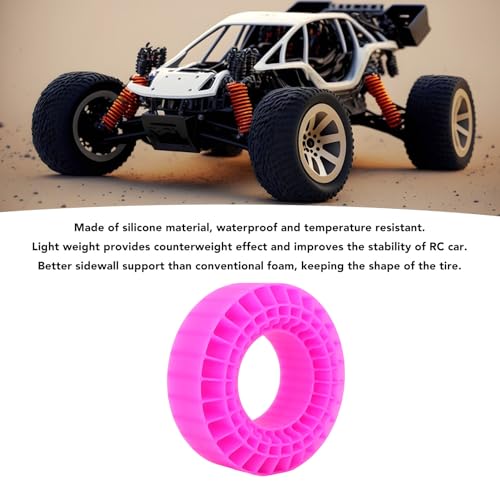 1.9 Tire Inserts Silicone Rubber Insert Foam, Silicone Insert Foam Fit 1.9 Wheel Tires, Silicone Tire Inserts Fit Wheel Tires 1/10 Crawler Accessories Red (Rose Red) - color: Rose Red
