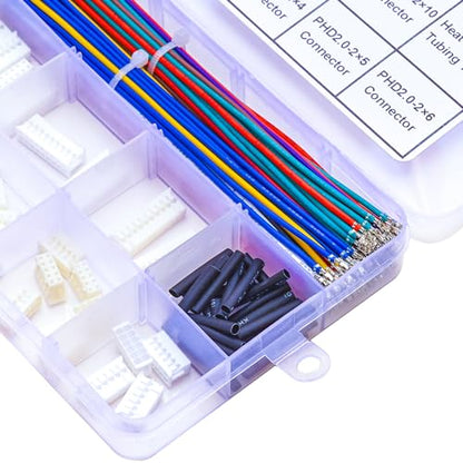 JST Connector Kit 2.0mm Pitch JST-PHD 2.0 Female Connector with Premium 22AWG Pre-Crimped Cables,Dual Row Without Lock PH 2.0mm 2 * 2/3/4/5/6/7/8/9/10 Pin Female Housing (PHD-MM-Kit) - size: JST-2.0MM-PHD Dual Row