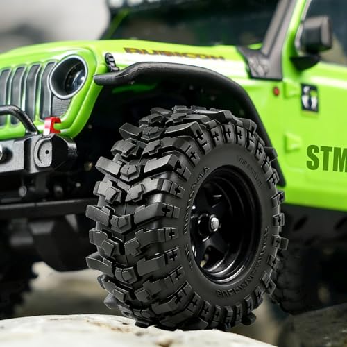 REDSPIDER 0.7" RC Crawler Tires 40mm, RS6 Composite Material Sticky Butyl Rubber Micro Mud Tires with Foam Inserts, High Grip Upgrade for 1/30 Axial SCX30 RC Car (Tires) - color: Tires