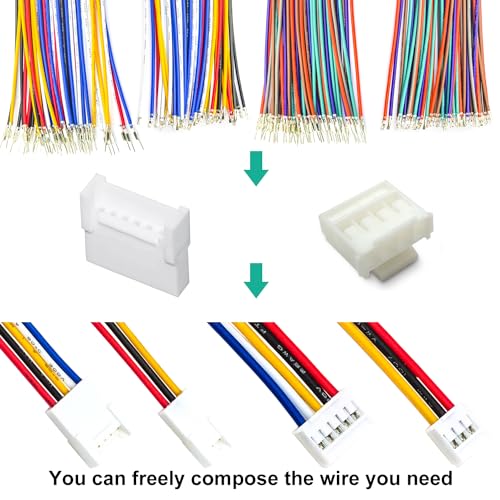 JST Connector Kit 2.0mm Pitch JST-HY 2.0 Male Female Connector with Premium 22AWG Pre-Crimped Cable,HY 2.0mm with Lock Connector 2/3/4/5/6/7/8/9/10/12 Pin Male Female Housing (HY-MF-Kit) - size: JST-2.0MM-HY Male Female