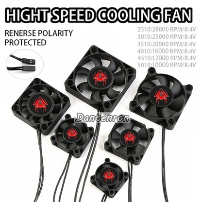 RC Motor Cooling Fan 25mm 30mm 35mm 40mm 45mm 50mm High Speed Heatsink 28000RPM ESC Fans 6V-8.5V for 1/10 1/8 1/12 Truck Off Road Crawler Car 540 550 Brushless OR Brushed Motors (30mm) - size: 30mm
