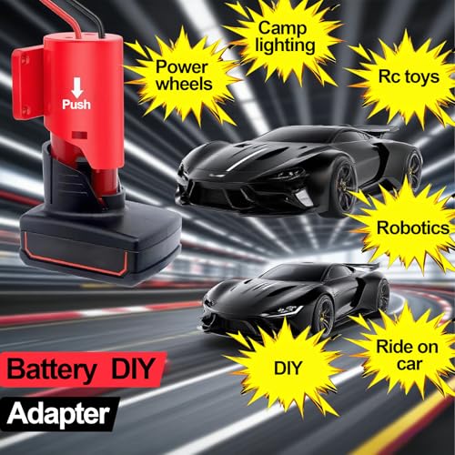 Milwaukee M12 Battery Adapter : 12V Conversion Kit with Switch, Fuse, Wire Terminals, 12AWG Wire & Power Connector-Ideal for DIY RC Car Toys and Robotics -1Pack