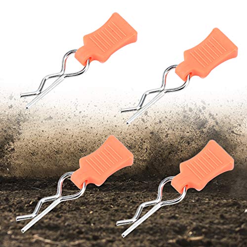 4pcs Universal RC Car Body Clips with Pull Tabs Pins for 1/8 1/10 /12 RC Car Shell Replacement Parts (Orange) - color: Orange